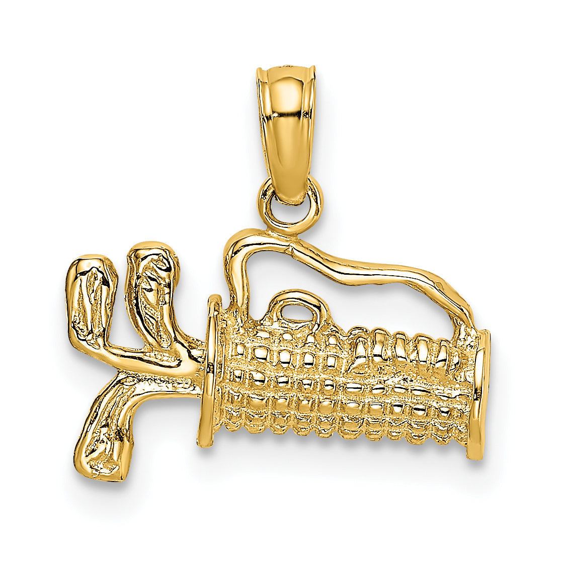 10K Textured Engraved Golf Bag Charm