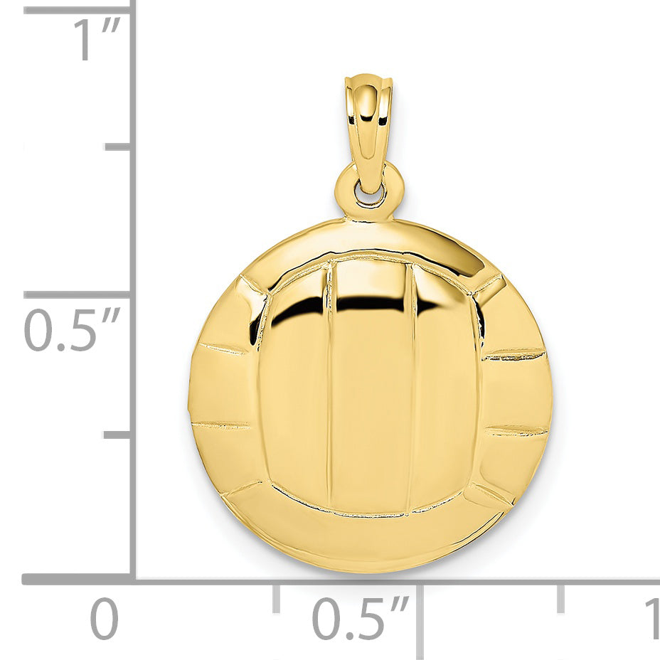 10K Polished VolleyBall Charm