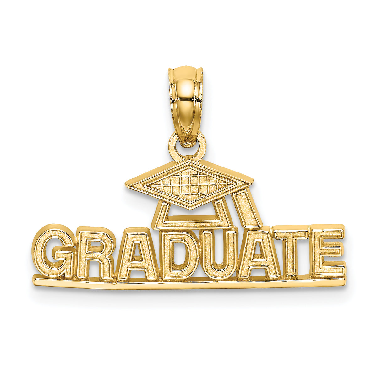 10K Polished GRADUATE Under Cap Charm