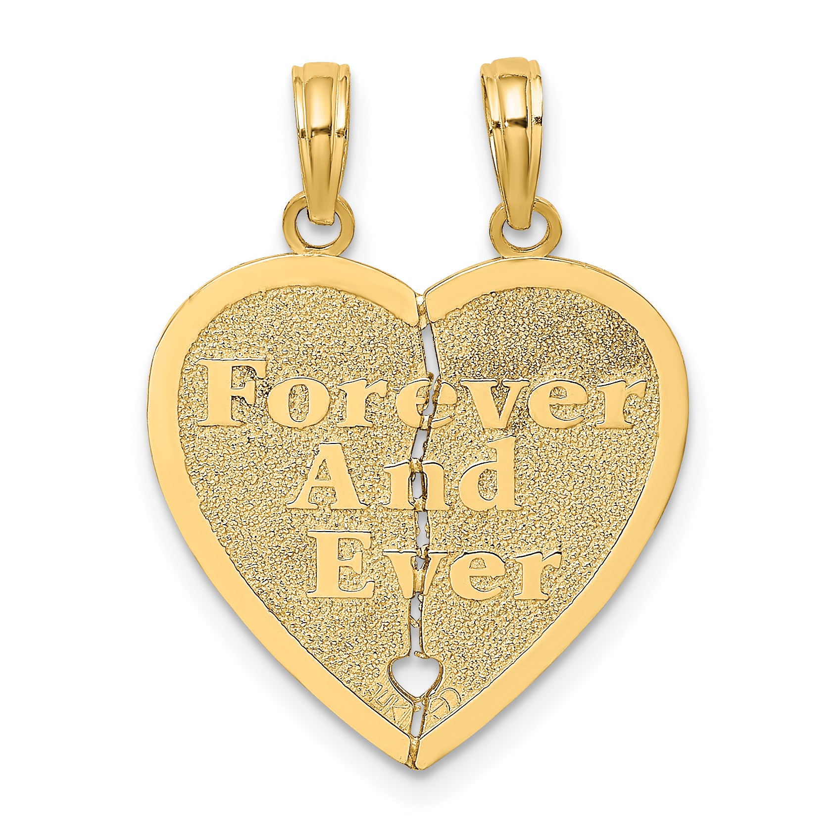 10K FOREVER AND EVER 2 Piece Break-A-Part Heart Charm