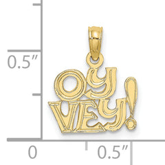 10K Polished and Engraved OY VEY Charm