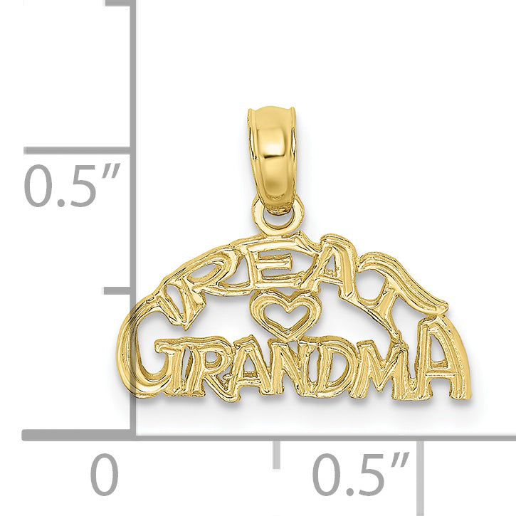 10K Block and Engraved GREAT GRANDMA Charm