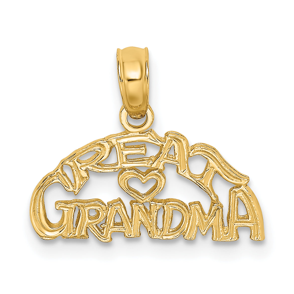 10K Block and Engraved GREAT GRANDMA Charm