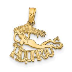 10K AQUARIUS Zodiac Charm