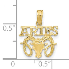 10K ARIES Zodiac Charm