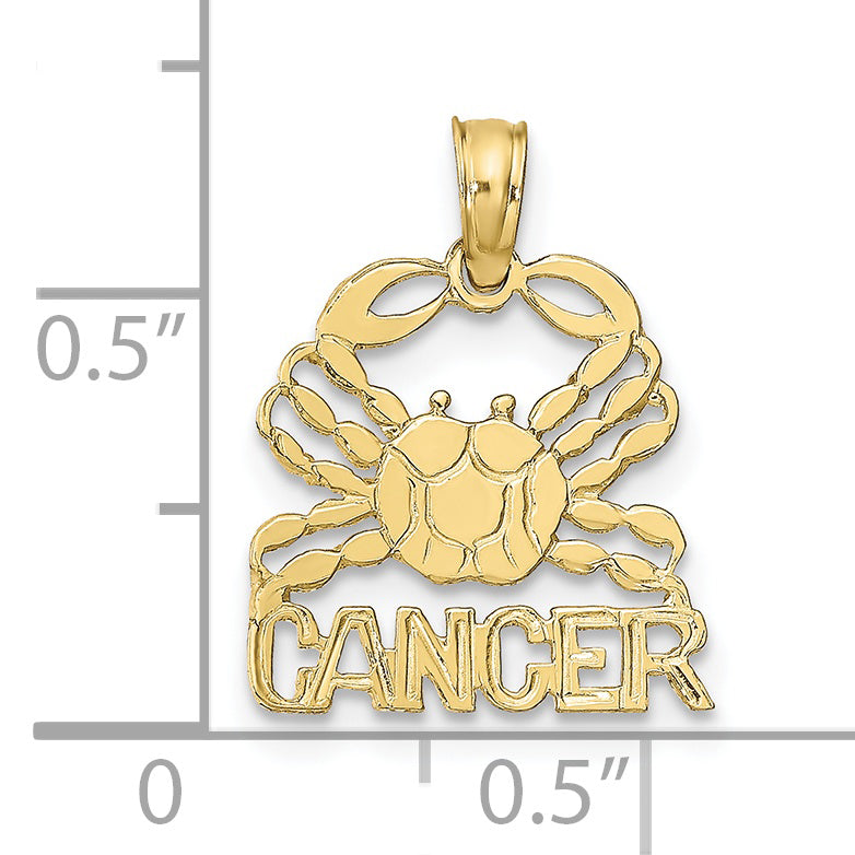 10K CANCER Zodiac Charm