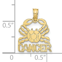 10K CANCER Zodiac Charm