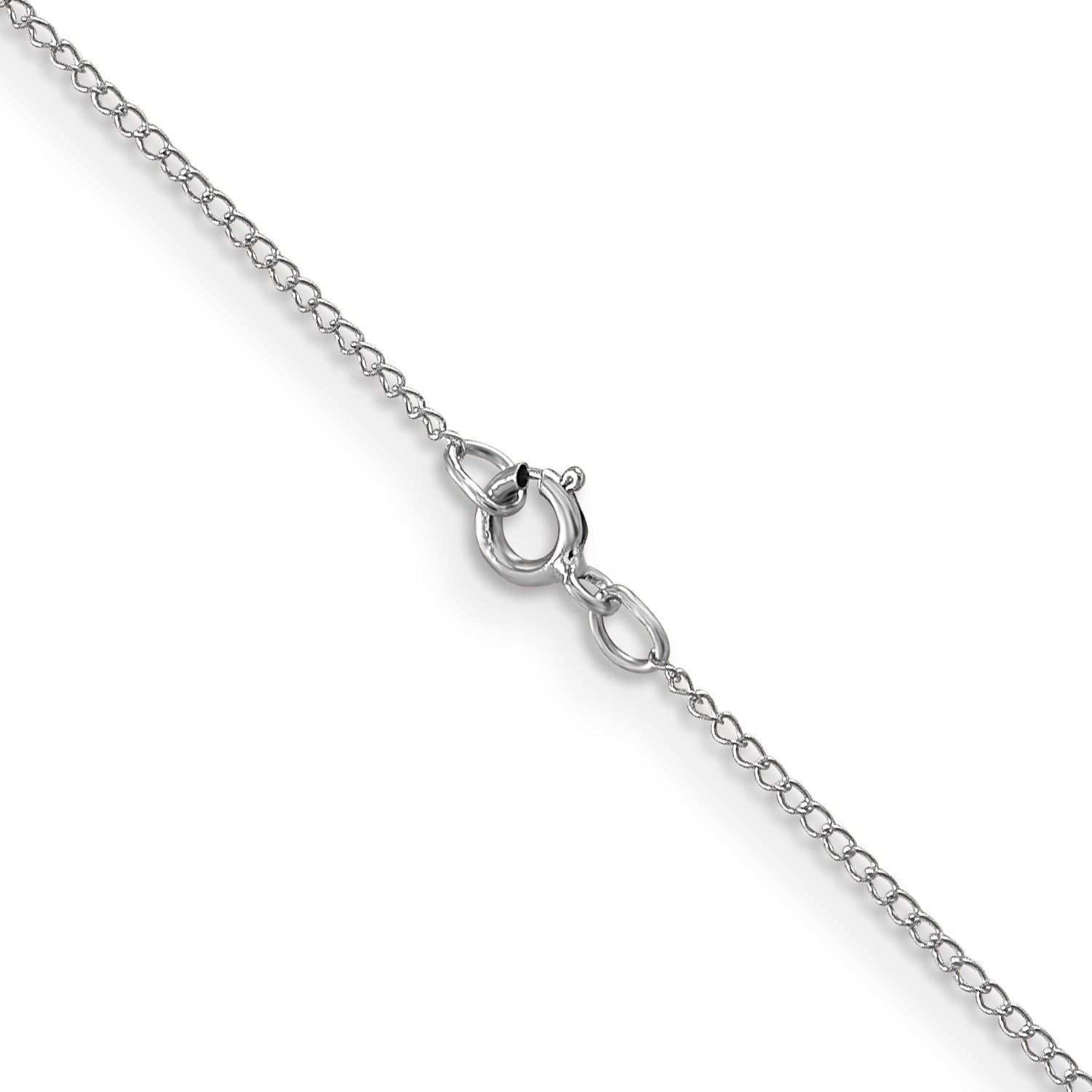 10k White Gold .5mm Carded Curb Chain