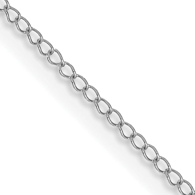 10k White Gold .5mm Carded Curb Chain