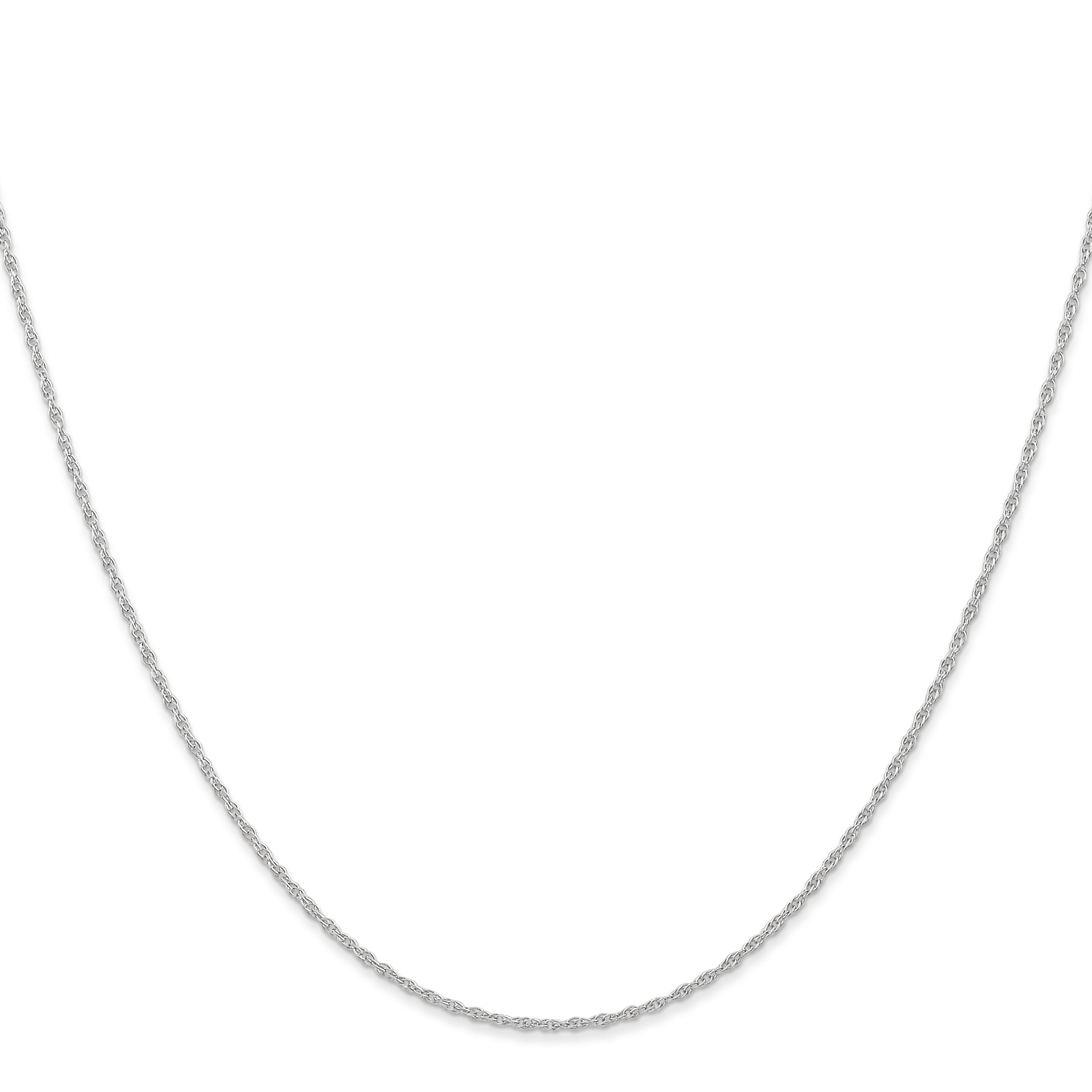 10k White Gold .95mm Carded Cable Rope Chain