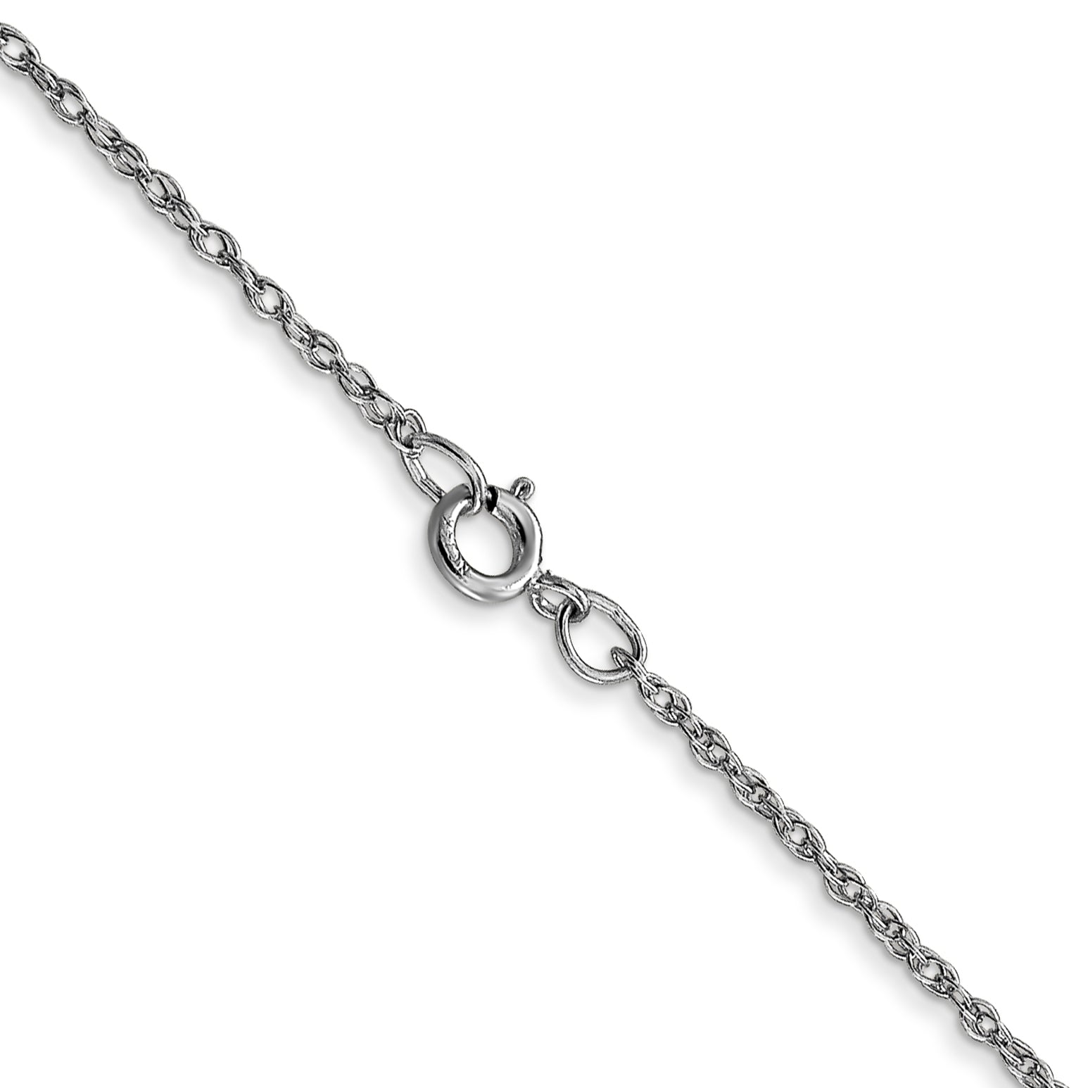 10k White Gold .95mm Carded Cable Rope Chain