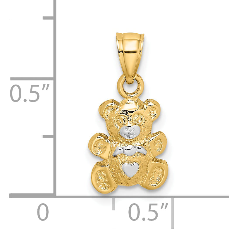 10k w/Rhodium Teddy Bear Charm