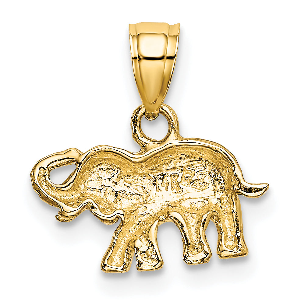 10k w/ Rhodium Small Elephant Charm