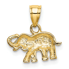 10k w/ Rhodium Small Elephant Charm