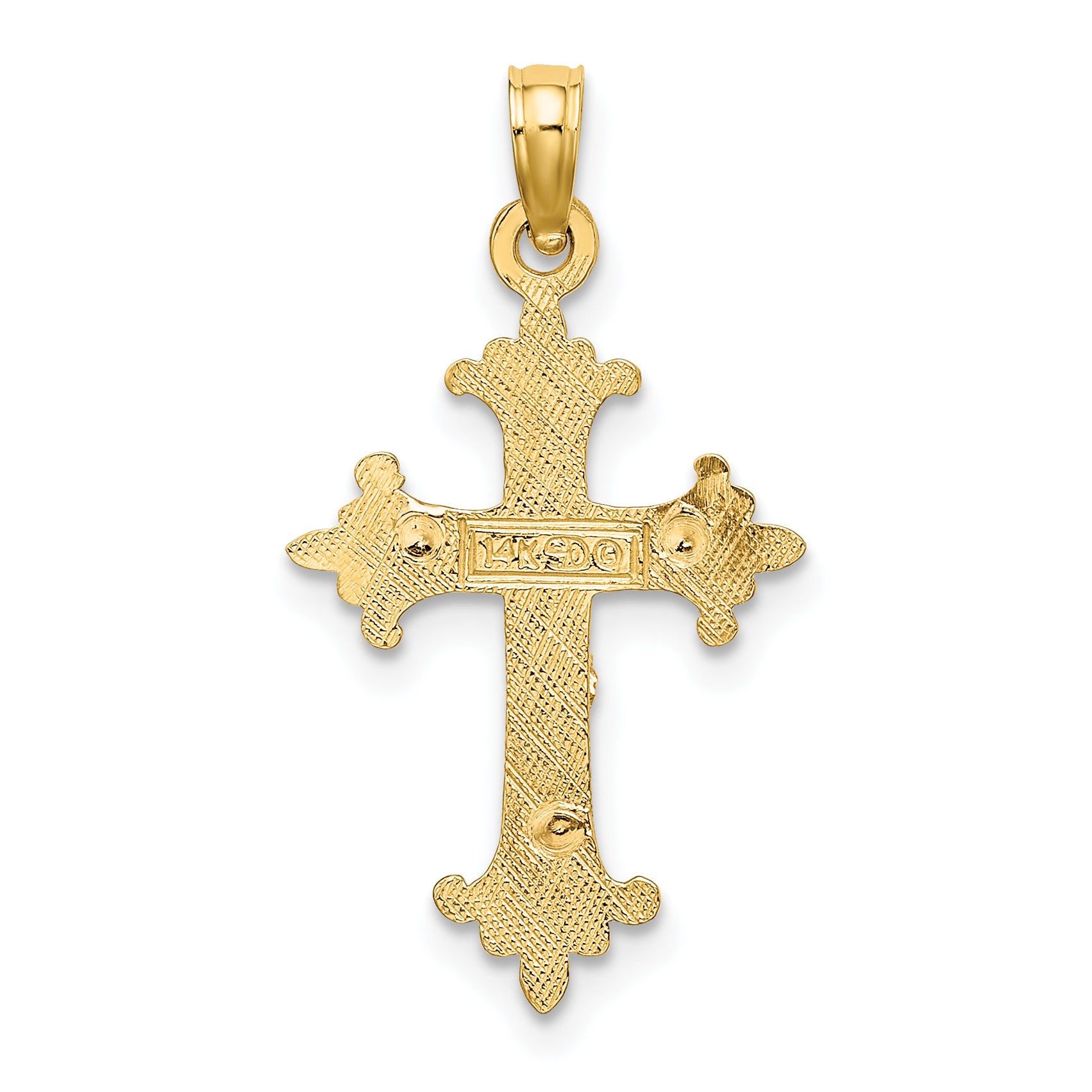 10K Two-Tone Crucifix Charm