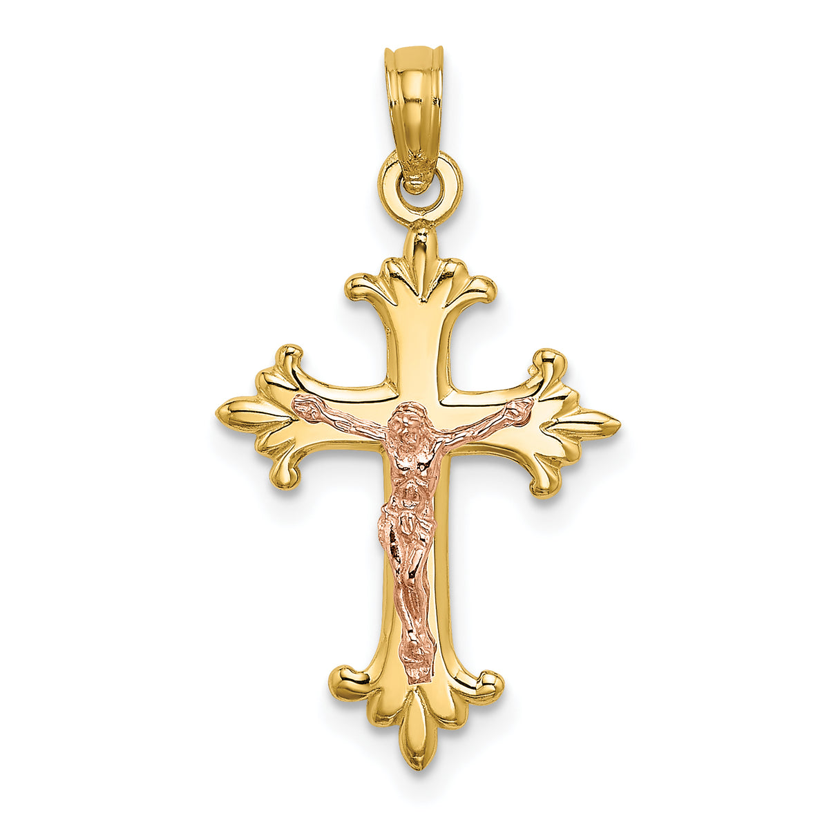 10K Two-Tone Crucifix Charm