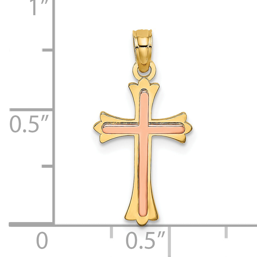 10K Two-Tone Cross Charm