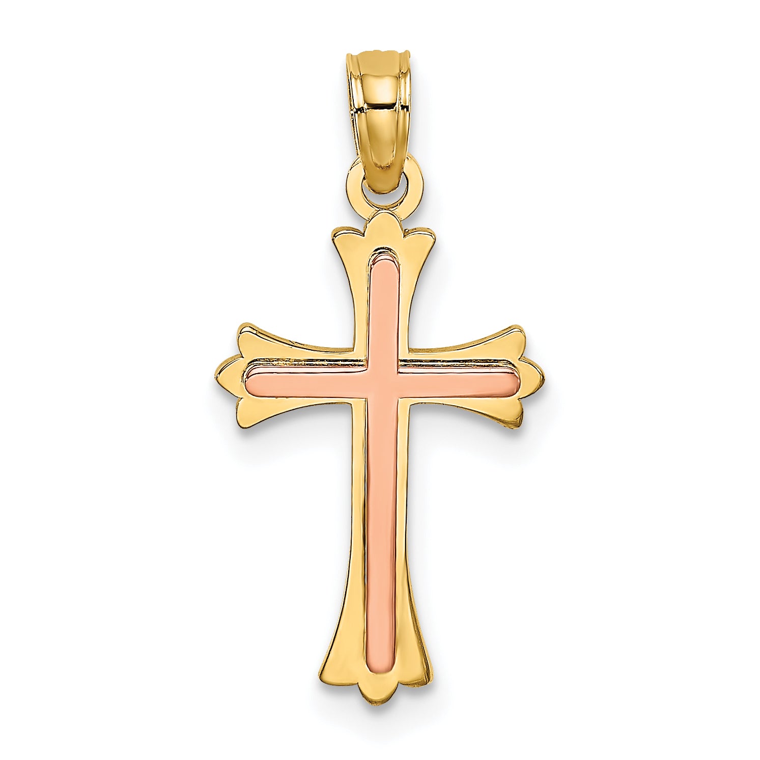 10K Two-Tone Cross Charm