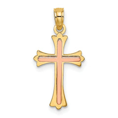 10K Two-Tone Cross Charm