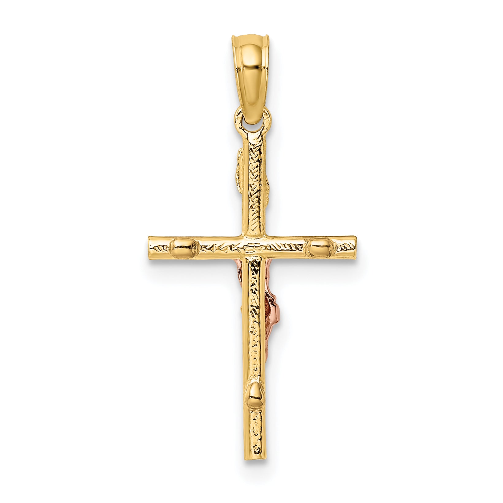 10k Two-Tone Cross Crucifix Charm