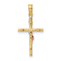 10k Two-Tone Cross Crucifix Charm