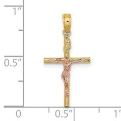 10k Two-Tone Cross Crucifix Charm