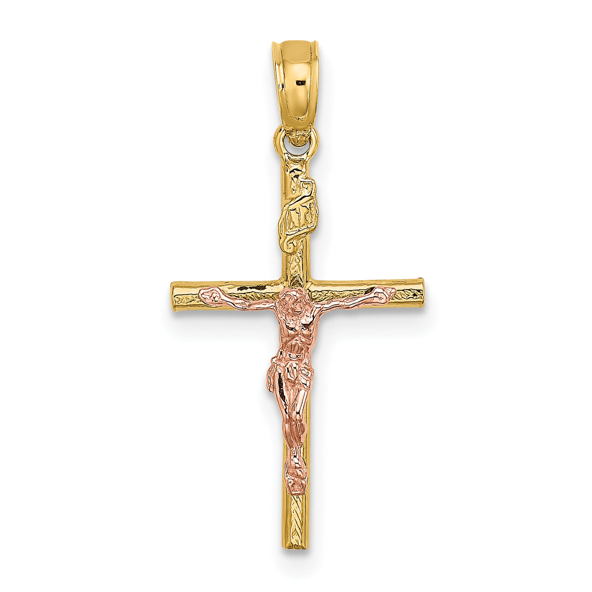 10k Two-Tone Cross Crucifix Charm