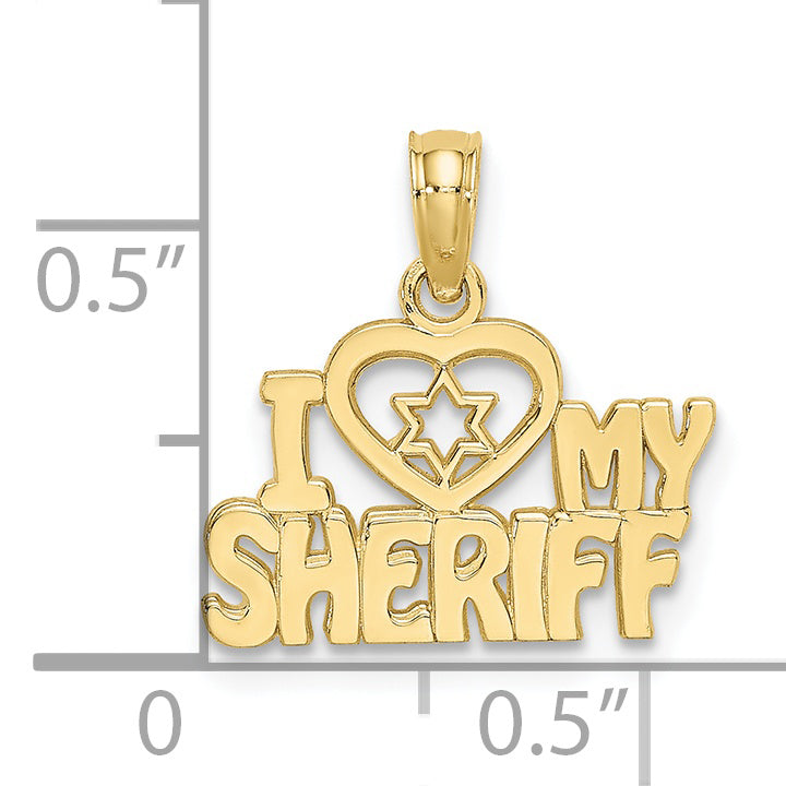 10k I HEART MY SHERIFF Charm