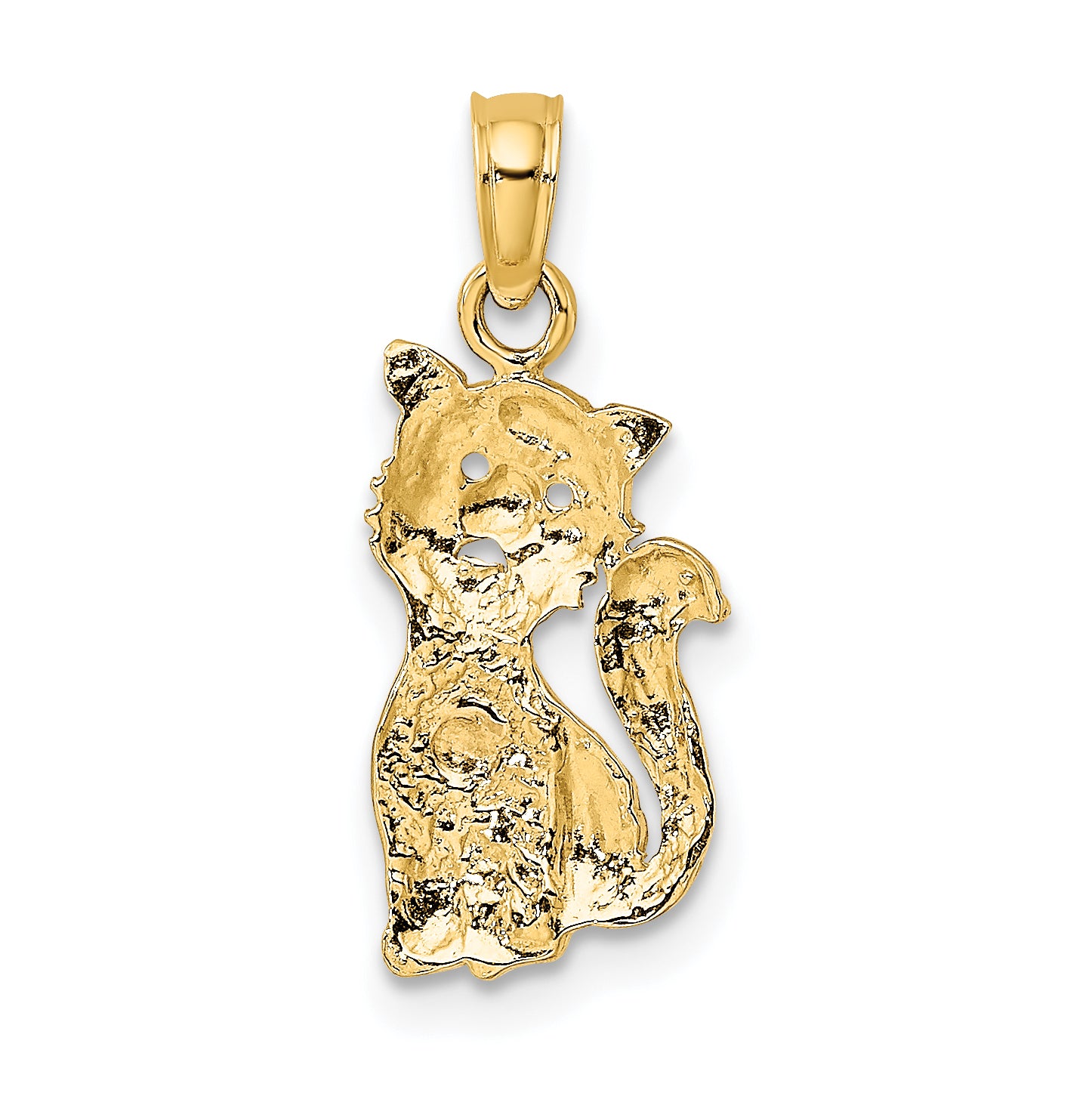 10k Two-Tone Cat w/ Heart Charm