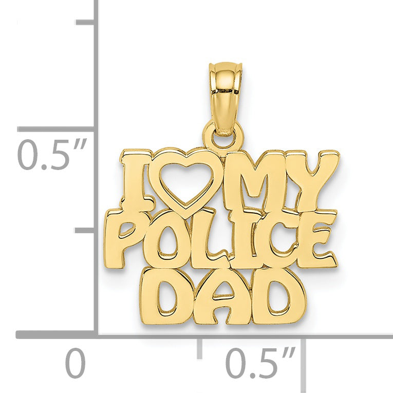 10k I HEART MY POLICE DAD Charm