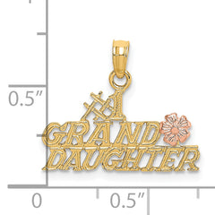 10k Two-Tone #1 GRANDDAUGHTER w/ Flowers Charm