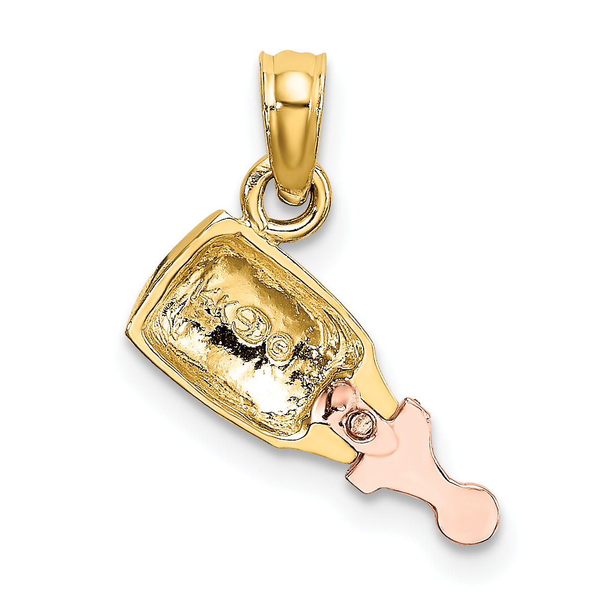 10k Two-Tone Baby Bottle Charm