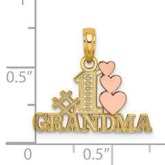 10k Two-Tone #1 GRANDMA w/ Three Hearts Charm