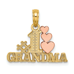 10k Two-Tone #1 GRANDMA w/ Three Hearts Charm