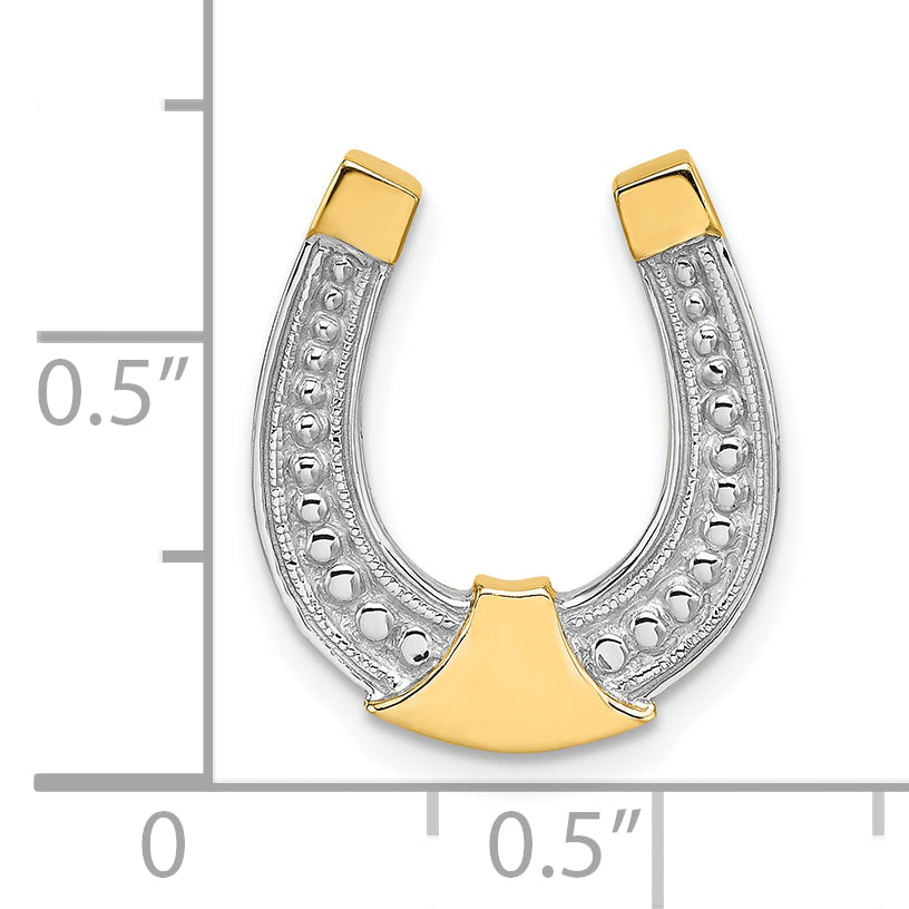 10k w/ Rhodium Horseshoe Charm