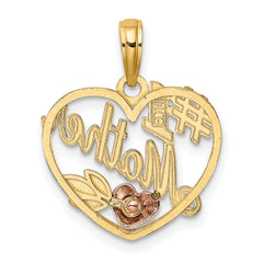 10k Two-Tone Heart w/ #1 MOTHER Charm