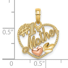 10k Two-Tone Heart w/ #1 MOTHER Charm