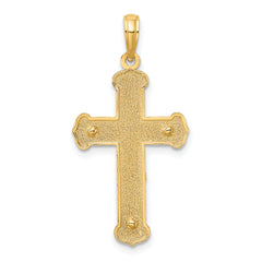 10K Two-tone Engraved Crucifix Charm