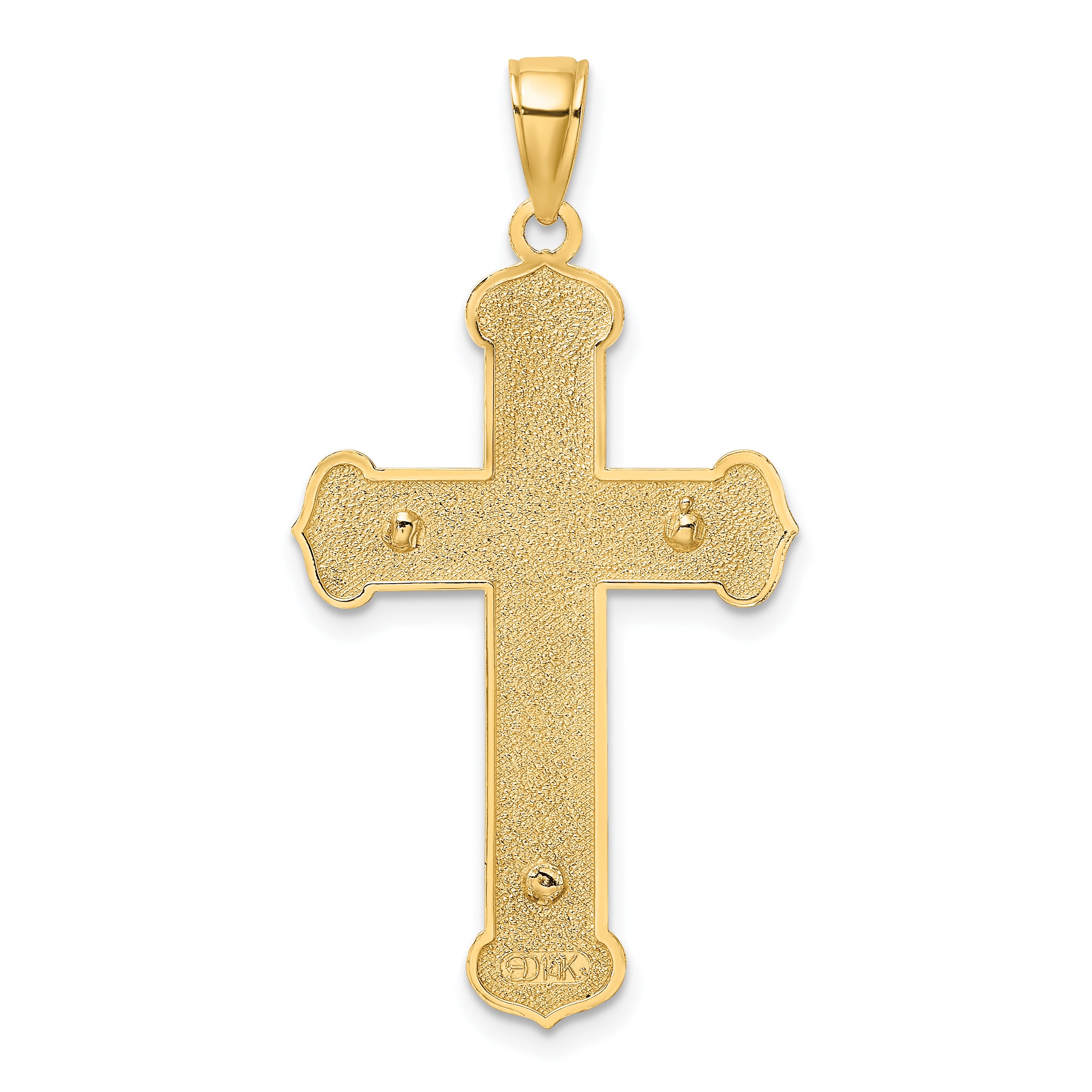 10K Two-tone Engraved Crucifix Charm