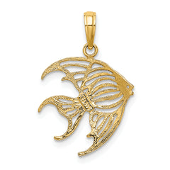 10k w/ Rhodium Cut-Out Angelfish Charm