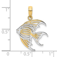 10k w/ Rhodium Cut-Out Angelfish Charm