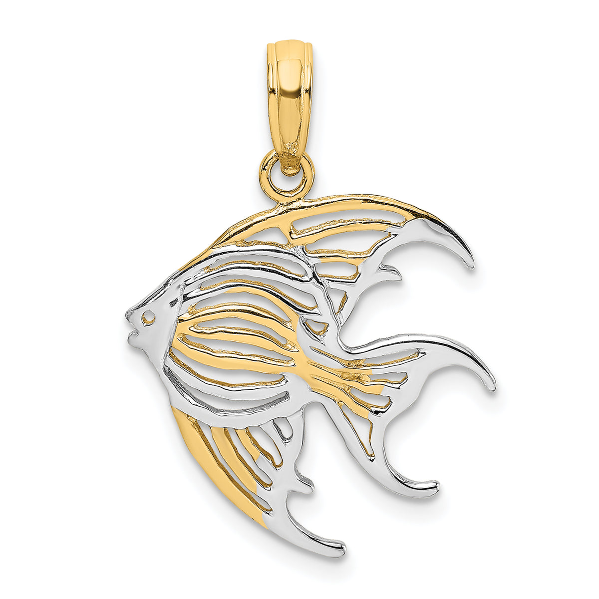 10k w/ Rhodium Cut-Out Angelfish Charm