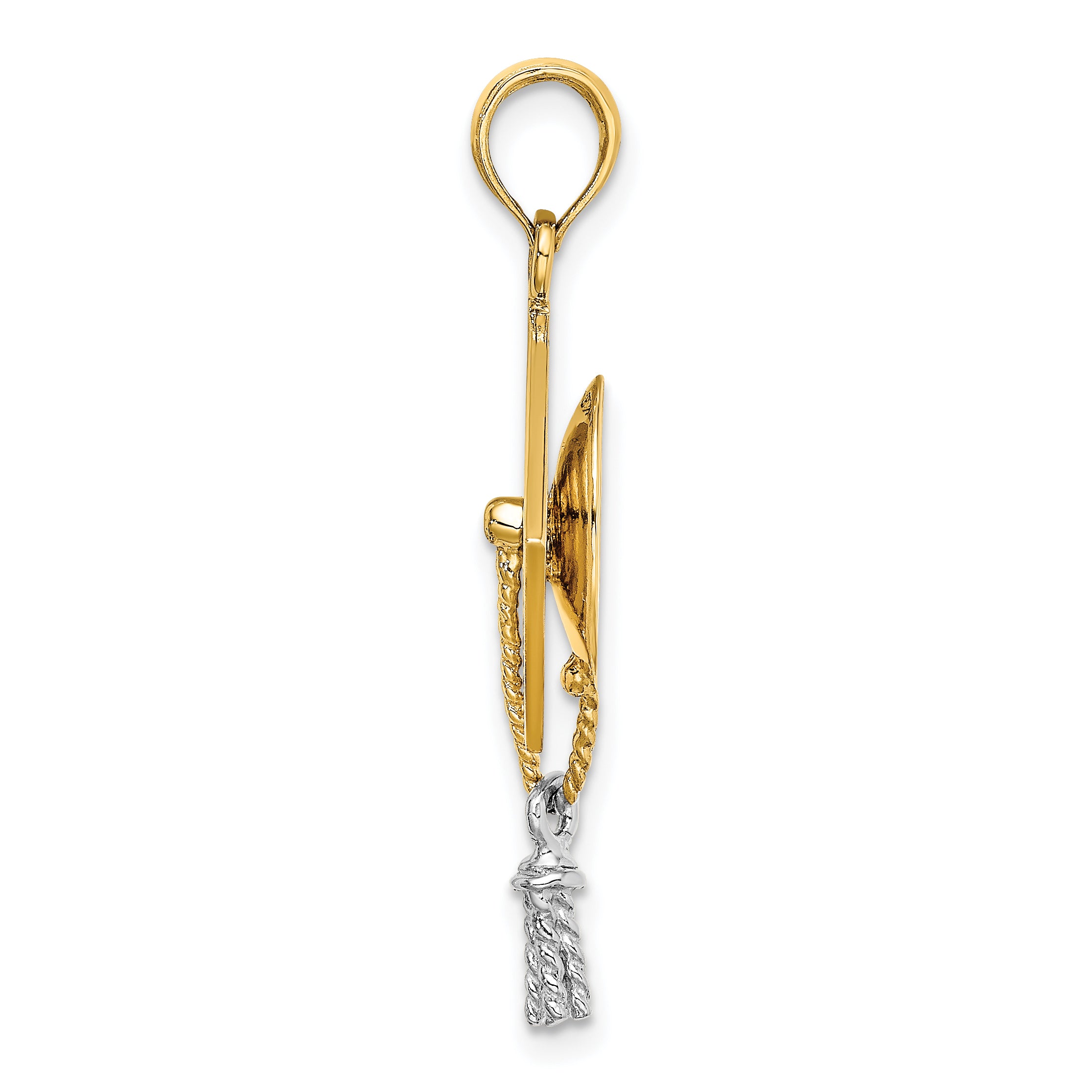 10k w/Rhodium 3-D Graduation Cap Moveable Tassle Charm