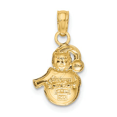 10K w/ Rhodium Snowman Pendant