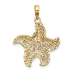 10K w/Rhodium D/C Polished Starfish Charm