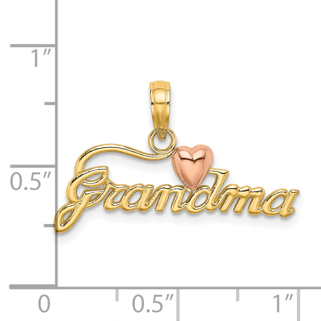 10k Two-Tone GRANDMA w/ Heart Charm