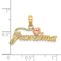 10k Two-Tone GRANDMA w/ Heart Charm