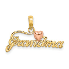 10k Two-Tone GRANDMA w/ Heart Charm