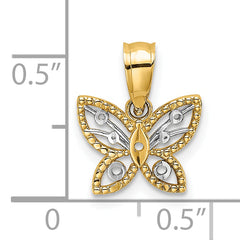 10k w/ Rhodium Mini D/C Butterfly Charm