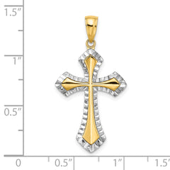 10K W/ Rhodium D/C Reversible Cross Charm